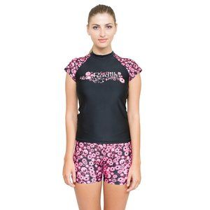 Women Rash Black Guard Ladies Two Piece Bathing Suits Swimwear Surfing Vest